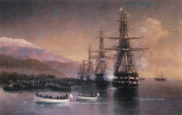 El desembarco en Subashi 1880 Romántico Ivan Aivazovsky ruso Pinturas al óleo
